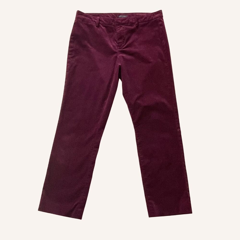 TOMMY HILFIGER pants, velvet purpley maroon, size 8, straight leg ankle